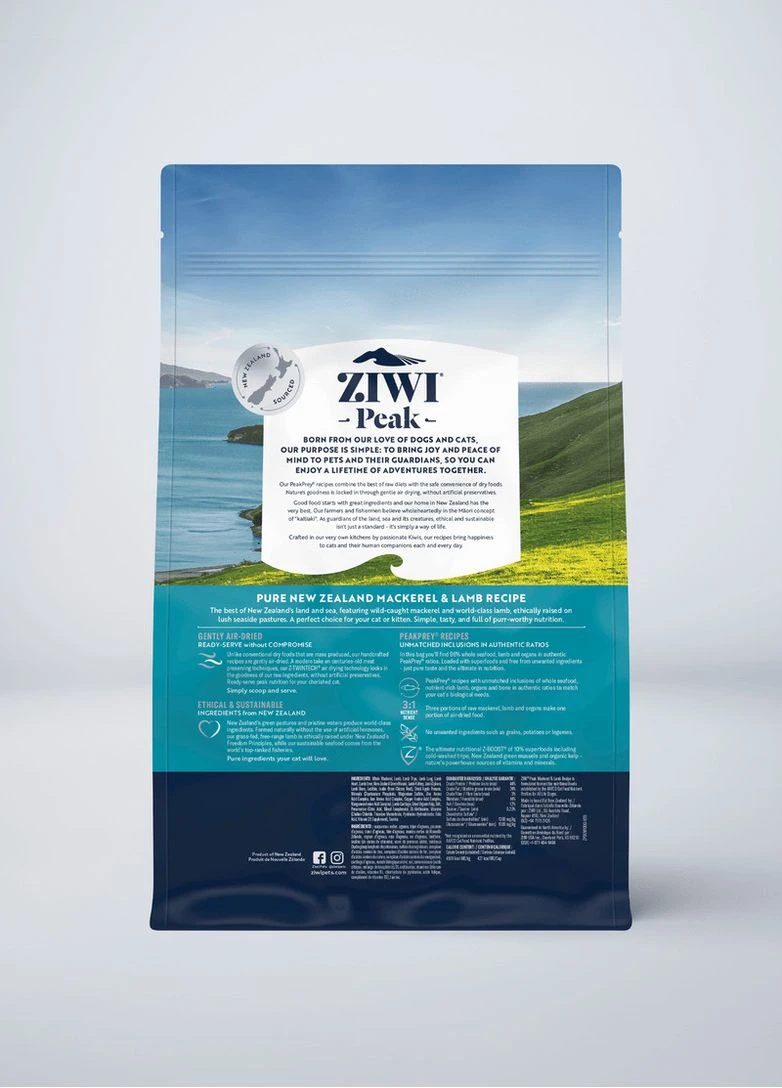 Сухий корм для котів Peak Air Dried Скумбрія повнораціонний з ягням 1 кг LP ZIWI (394589730)