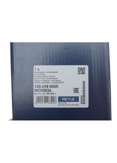 ШРУС наруж. с пыльн. VW (Пр-во ) 100 498 0055 Meyle (366111779)