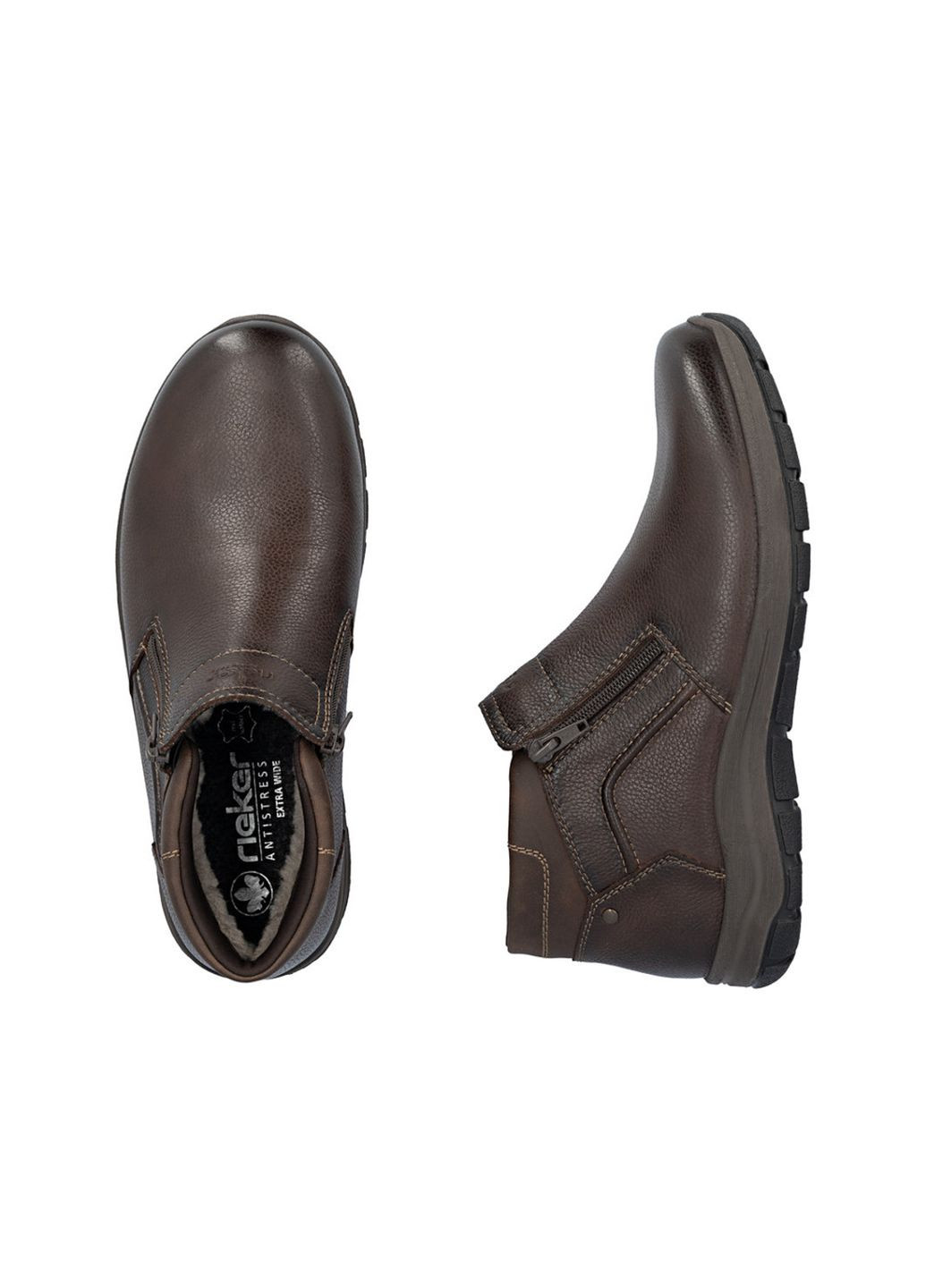 Коричневые зимние ботинки комфорт мужские 03657-25 Rieker