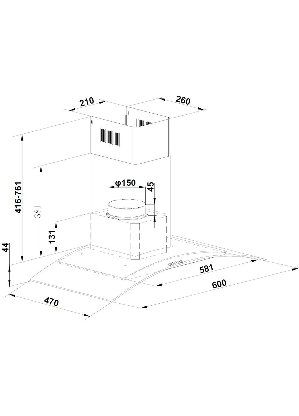 Вытяжка Arco 60 Inox 8105.402.1647 Fabiano (392428791)