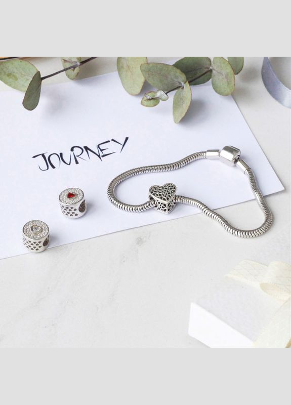 Підвіс срібний у формі перфорованого сердечка з чорнінням Каштан (342335204)