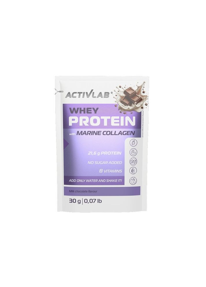 Протеїн Whey Protein with Marine Collagen, 30 грам - Молочний шоколад ActivLab (362412445)