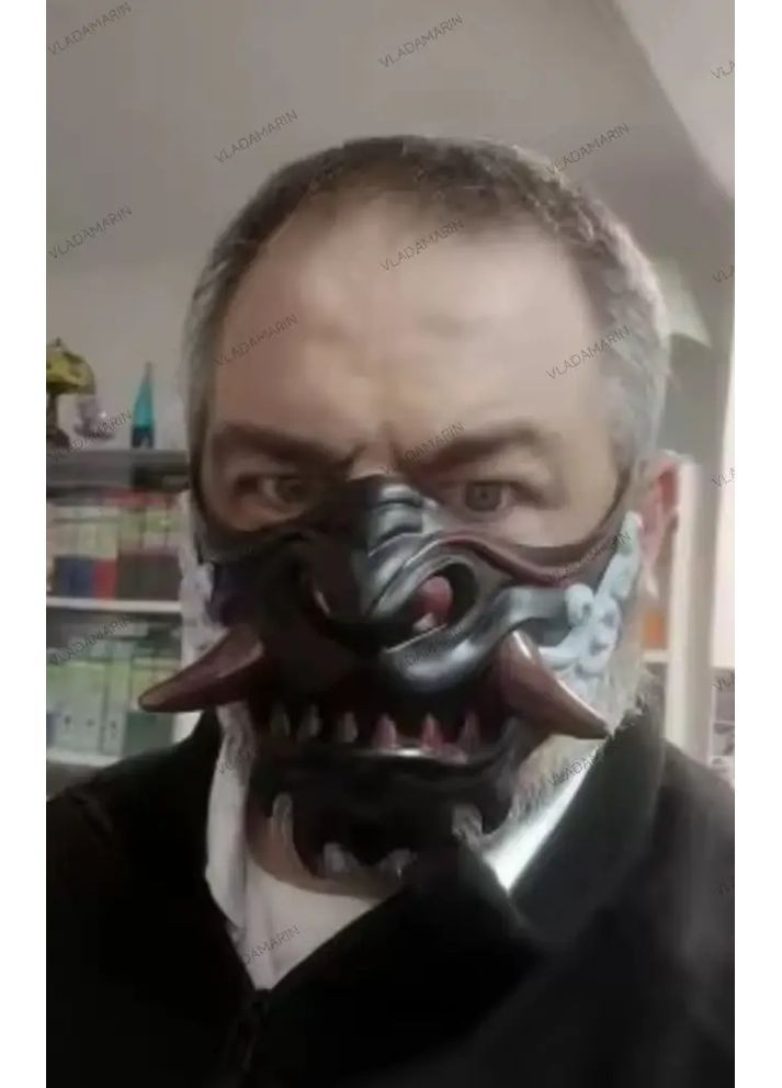 Маска демона для Хелловіна,косплей,маска японського самурая Halloween No Brand (368695253)