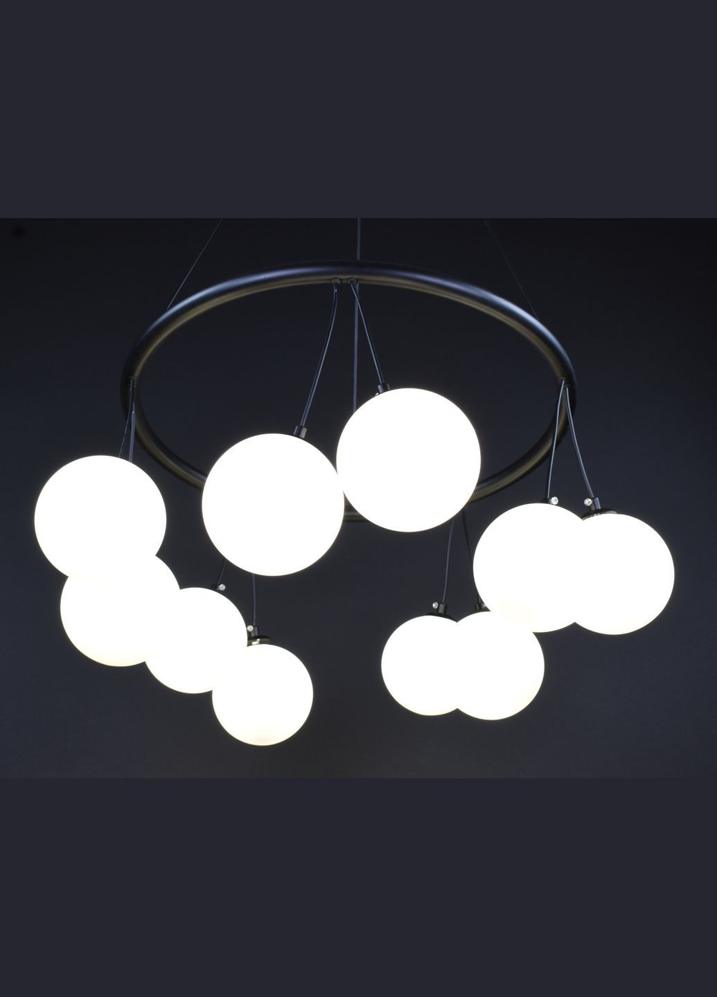 Люстра подвесная на 10 лампочек 27518 Черный 45-160х65х65 см. Sunnysky (364498020)