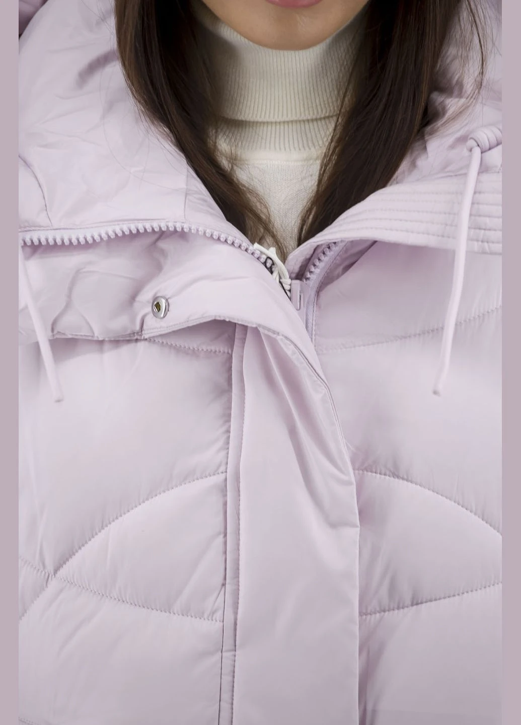 Сиреневый зимний Пуховик No Brand