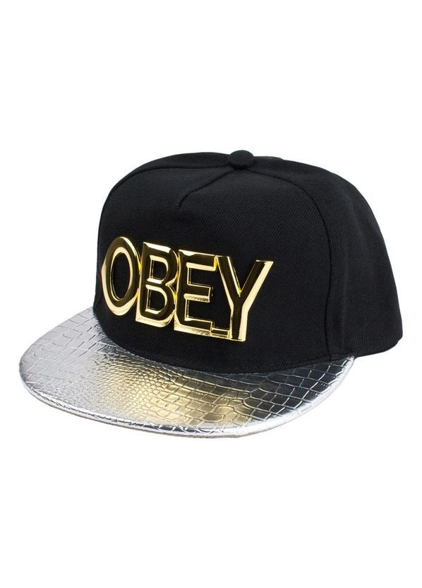 Бейсболка Snapback Gold Чорний Срібний One sizе (23243) Obey (328264942)