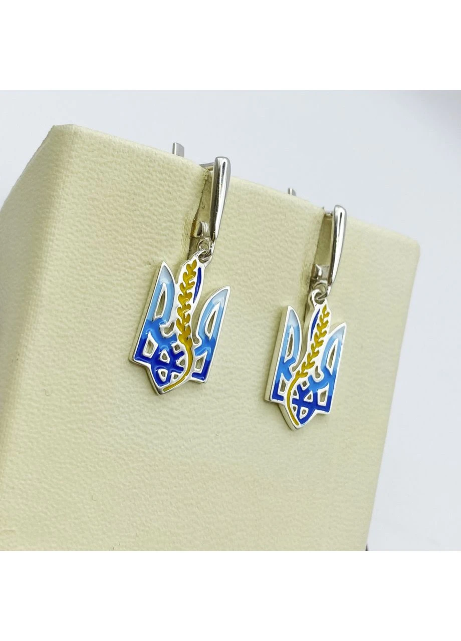 Сережки срібні "Тризуб.Колосок" 3,79 г No Brand (382674576)