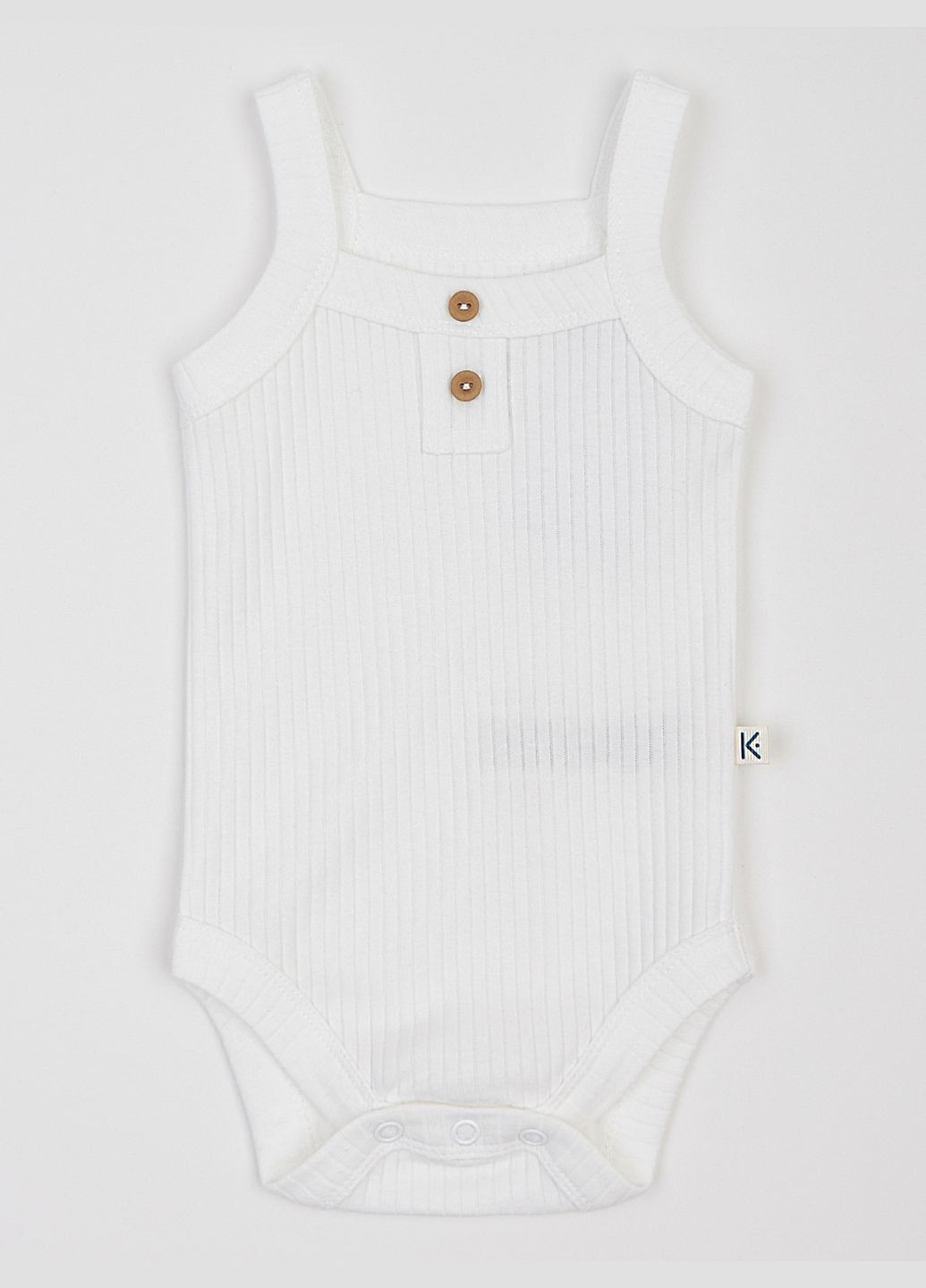 Боди-майка детская белая с пуговицами фактурная KRAKO (322720057)