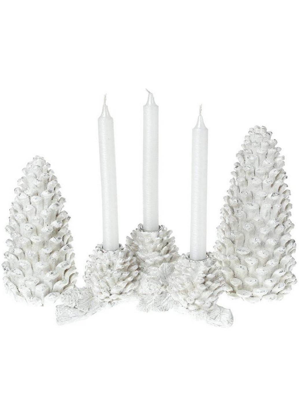 Декоративный подсвечник "белые шишки", на 3 свечи Bona (282594265)