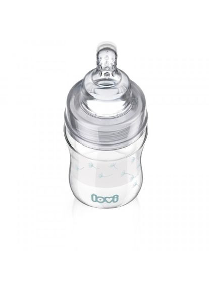 Пляшечка для годування Lovi diamond glass botanic скляна 150 мл світло-синя (268142424)