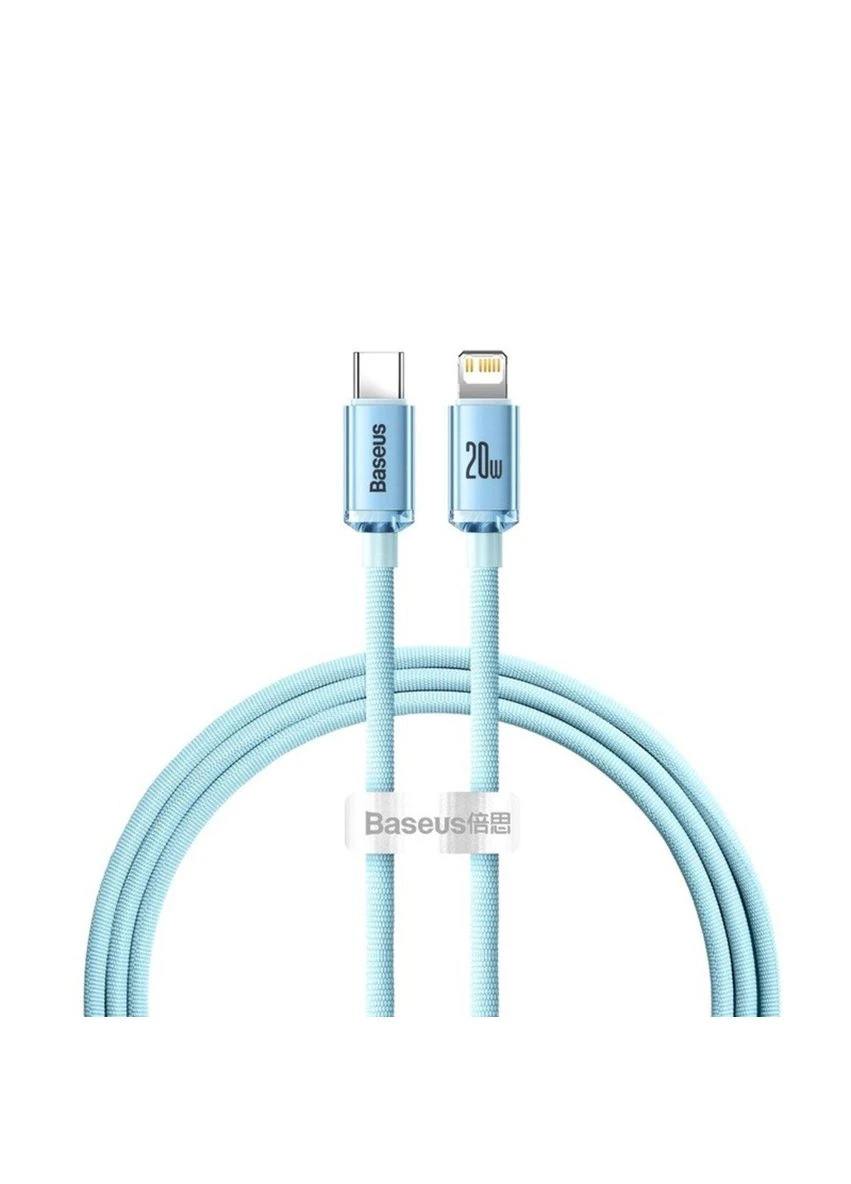 Кабель Crystal Shine Series Fast Charging Data Cable TypeC to iP 20W 1.2m Sky Blue (CAJY001303) Baseus (313238983)