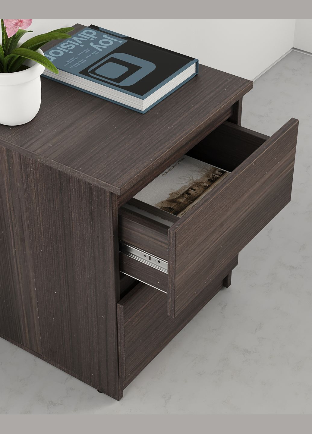 Прикроватная тумба Нео 40x43x53 см Дуб Ристрето (MBS-1181) MebelStar (334300231)