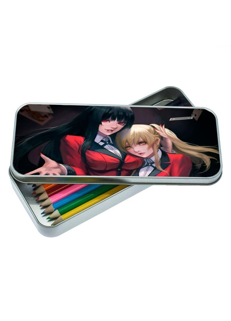 Органайзер для канцелярського приладдя металевий, кейс для дрібниць Шалений азарт #001 7*18 см Silver No Brand (309152425)