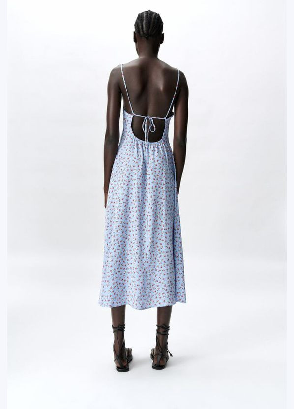 Комбінована сукня з квітковим принтом Zara з квітковим принтом