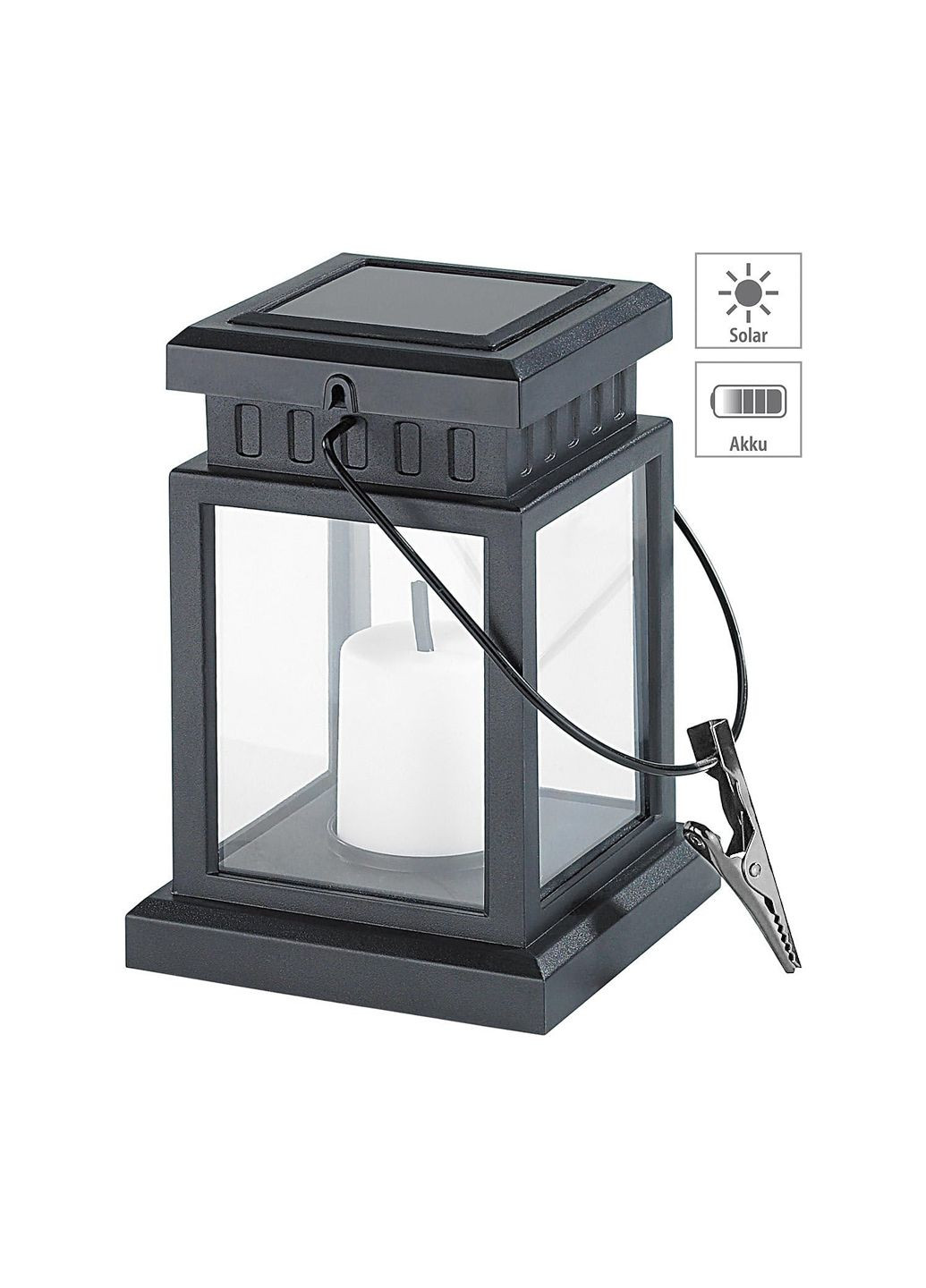 Подвесной фонарик на солнечной батарее 12,5х9х9 см черный Amazon (356172869)