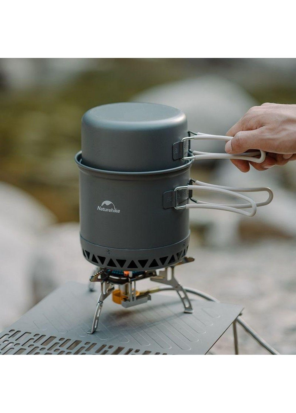 Набір посуду для кемпінгу Naturehike CNK2300CJ0002 алюміній (казанок + сковорода) 1,2 л No Brand (332636830)