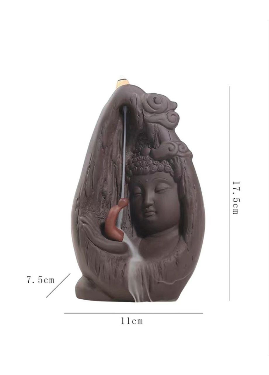 Підставка для пахощів "Мудрець із Буддою" рідкий дим + 20 аромоконусів пахощів No Brand (295012634)