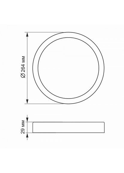 LED Светильник круглый накладной 24W 5000K White Videx (366218303)