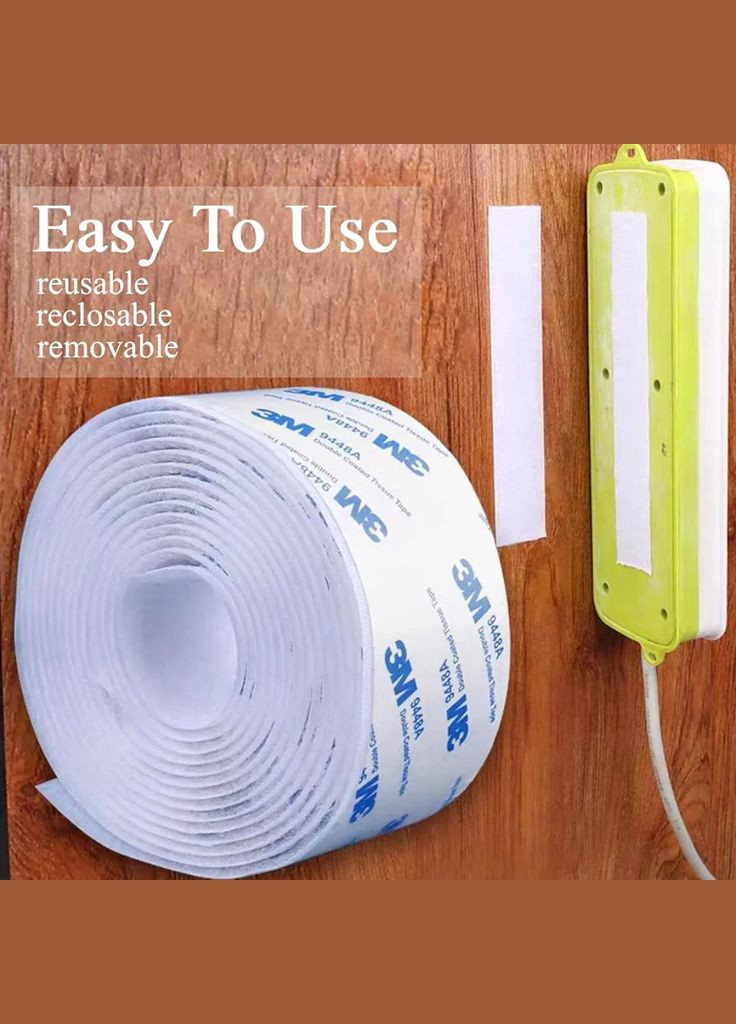 Стрічка липучка на клейовій основі 3M 9448A 30 мм × 20 см White 3М (338620240)