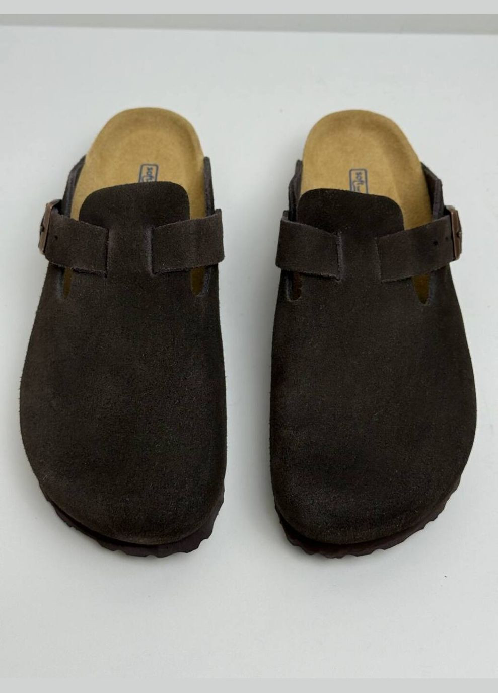 Замшевые шлепанцы клоги Birkenstock Sb Boston (347624227)