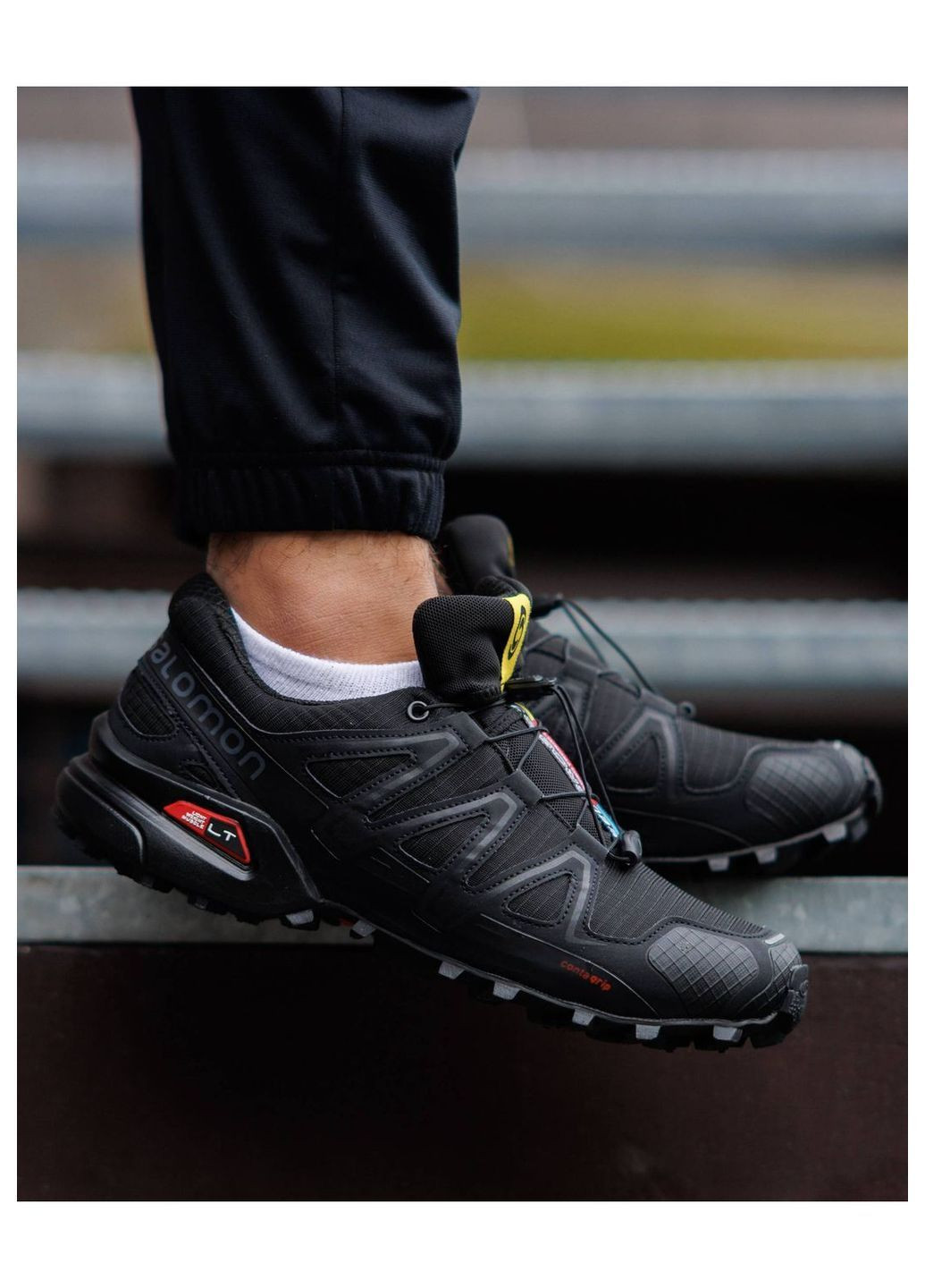 Чорні Осінні кросівки чоловічі salomon No Brand Speedcross 4 Black ND