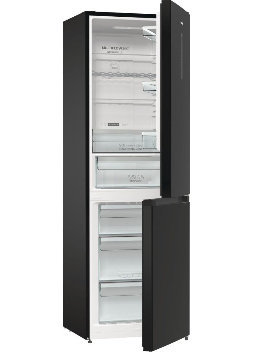 Холодильник з нижн. мороз. камерою NRK6192ABK4, 185х60х60см, 2 двері, 204(96)л, А++, NoFrost+, LED дисплей, Зона св-ті, Gorenje (364275259)