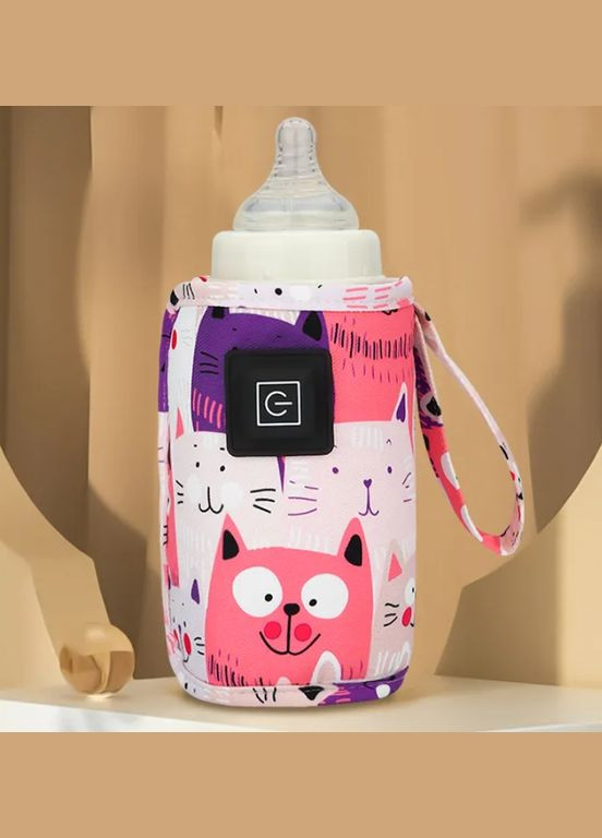 Підігрівач для пляшечки портативний, термоупаковка №5 Котик рожевий BabyOno (280941670)