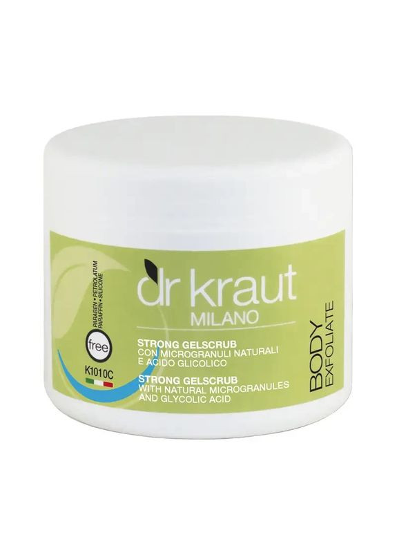 Dr. Kraut Активний гель-скраб для тіла з мікрогранулами та гліколевою кислотою для оновлення шкіри 500 мл — Крем, Італія (354822409)