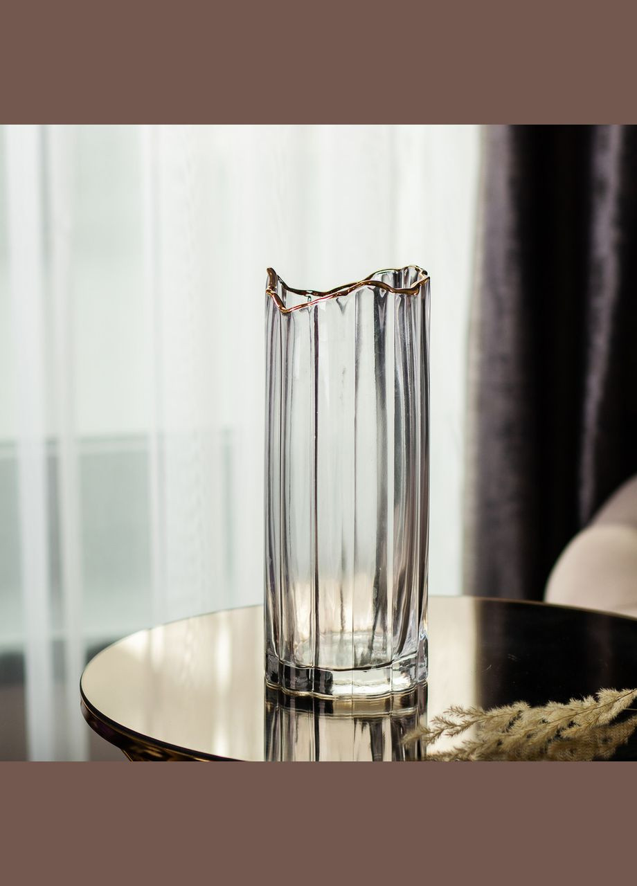 Ваза декоративная Glass Flower стеклянная 29.5 см, прозрачный Yiwu (322198934)