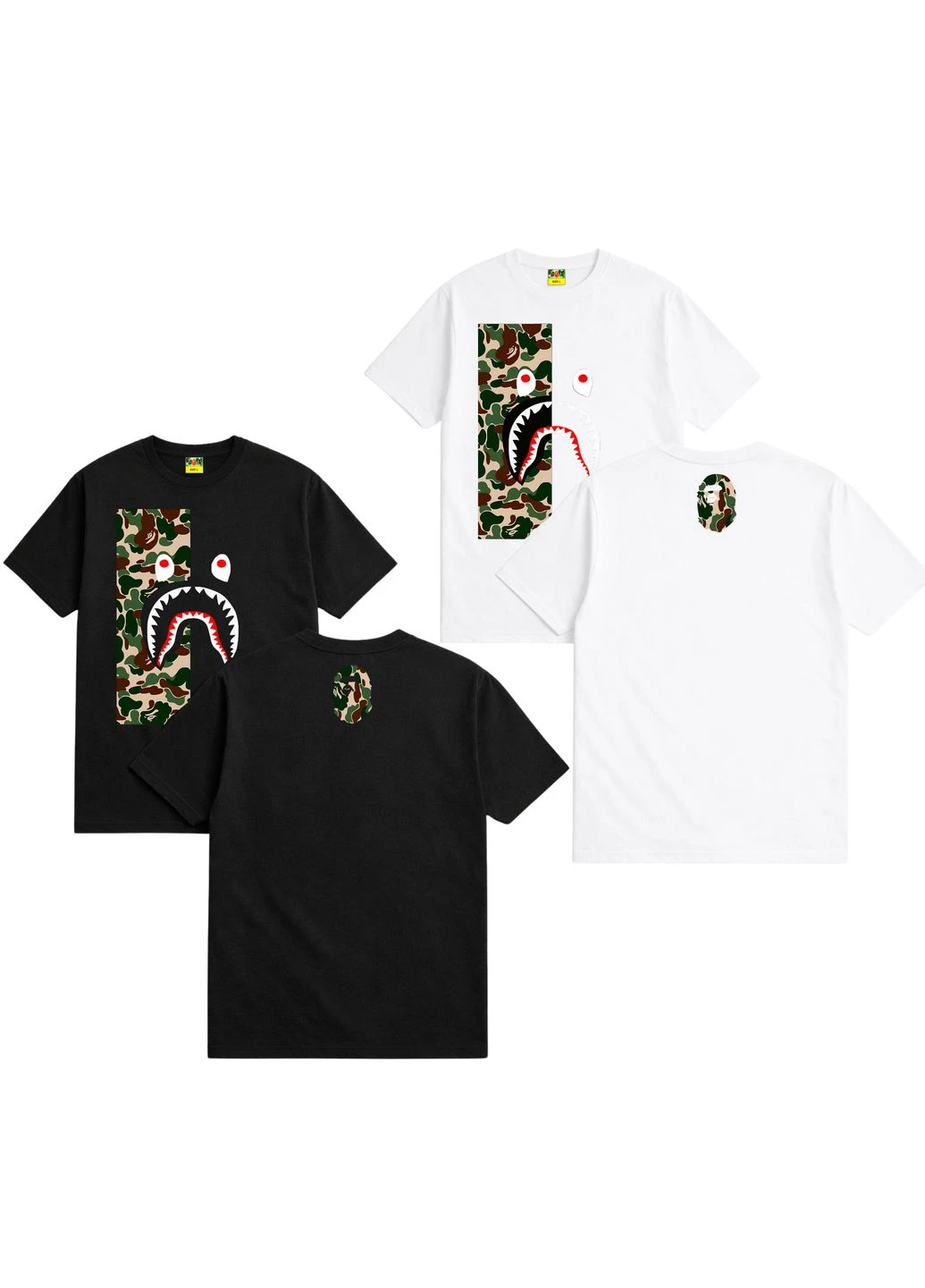 Чорно-біла чоловіча футболка bape No Brand