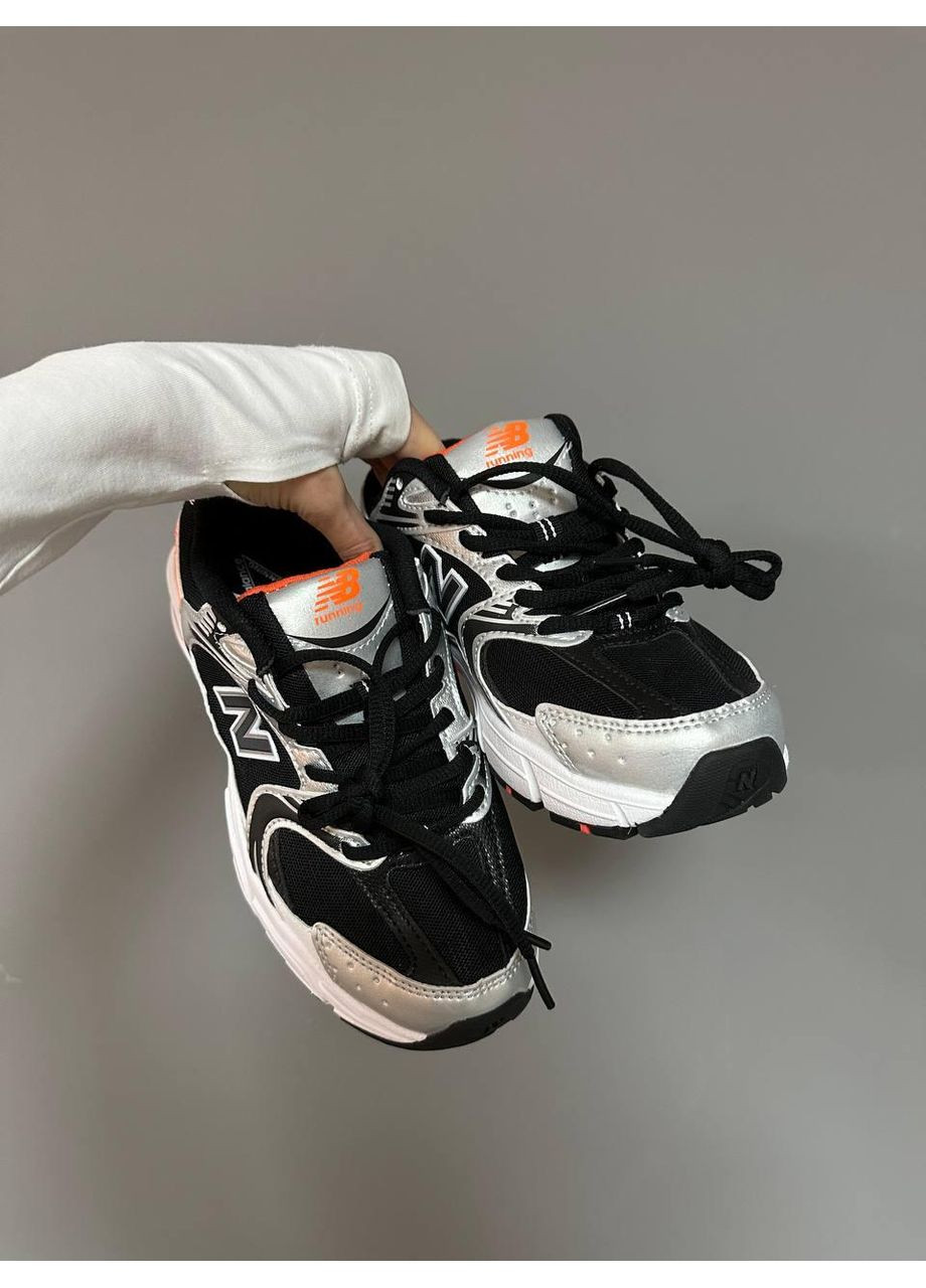 КРОССОВКИ ЖЕНСКИЕ NEW BALANCE 530 BLACK SILVER ORANGE НЬЮ БЕЛАНС 530 No Brand чёрные демисезоны (369390706)