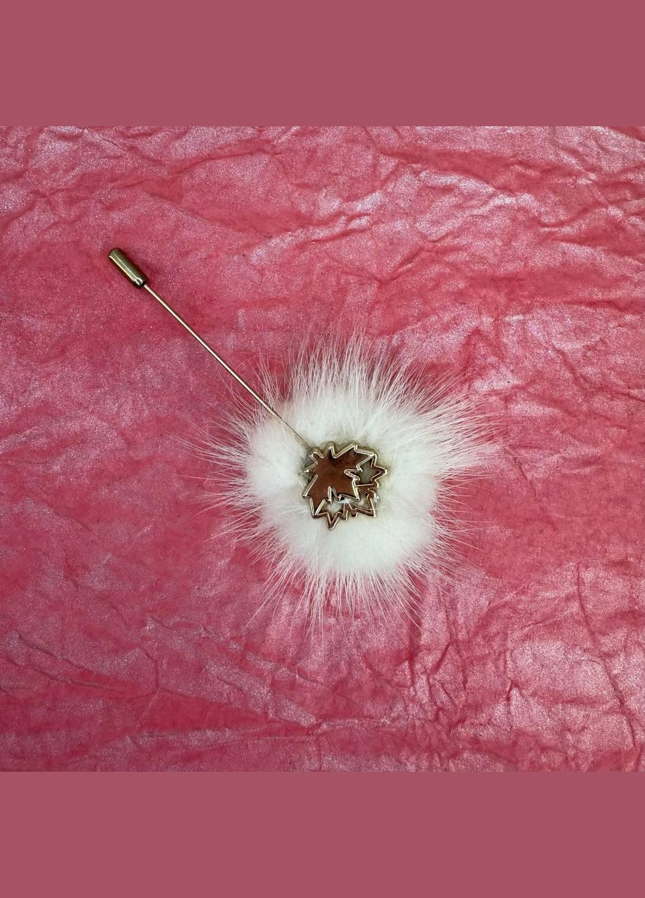 Брошь меховая, арт. 005, белый, 9 см Fiona (347765981)