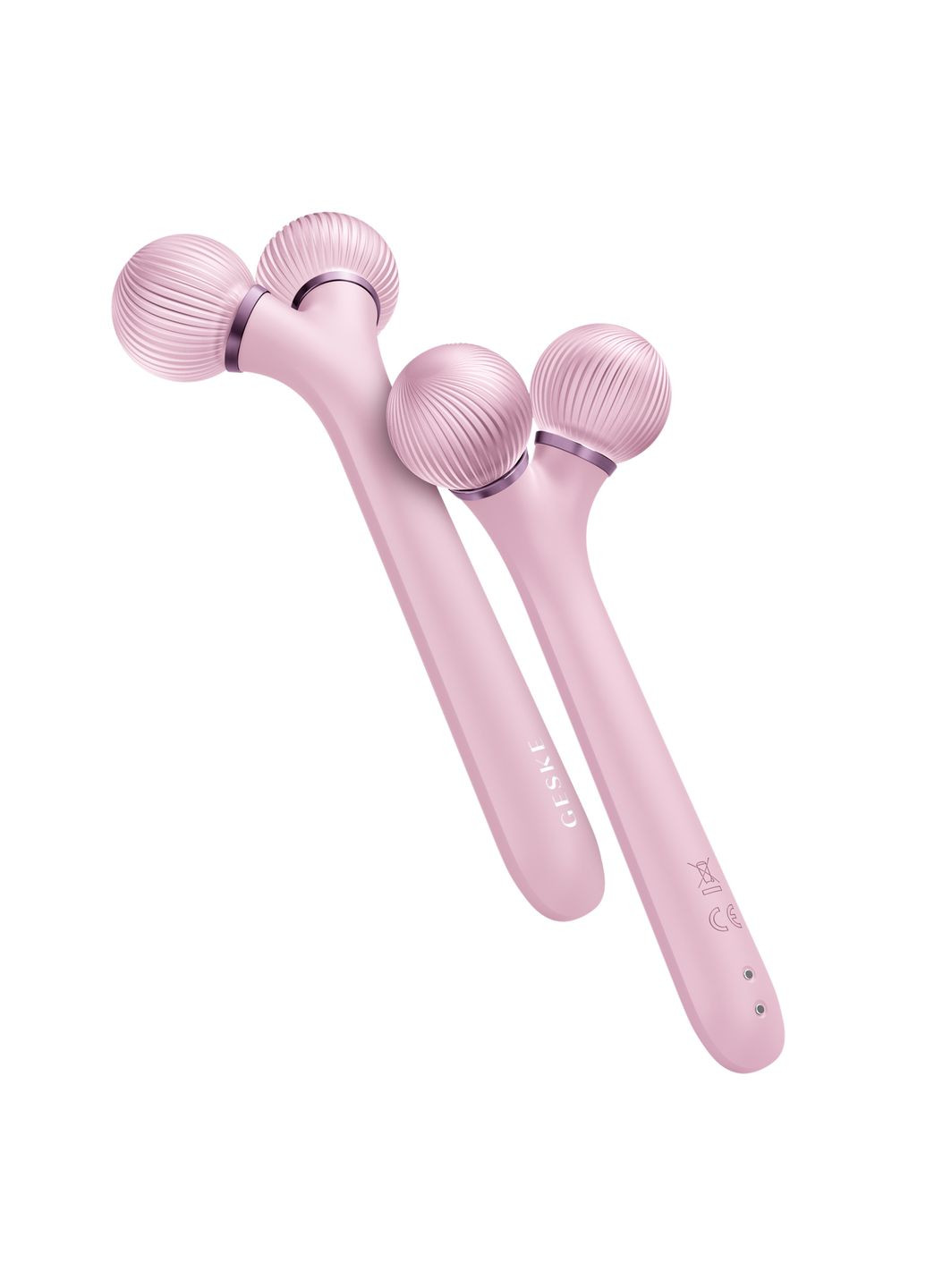 Електронний ультразвуковий ролик для обличчя Sonic Facial Roller 4в1 pink GESKE (341525892)