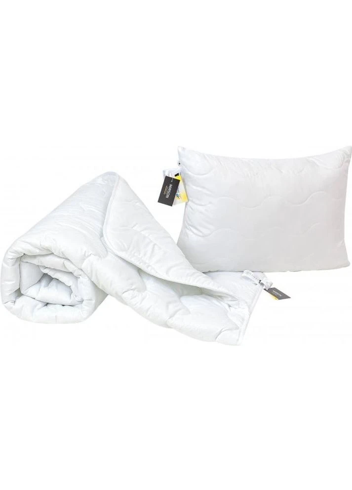 Ковдра Набір шовковий №1687 Eco Light White Ковдра 220х240 + подушк (2200002656962) Mirson (390936381)