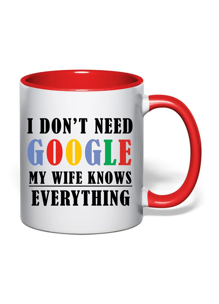 Чашка с печатью "My wife knows everything" 330 мл ( ) (30903) No Brand (362506535)
