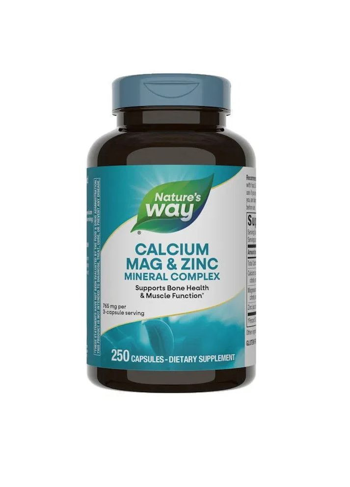 Кальцій Магній Цинк Calcium Mag & Zinc 765 мг 250 капсул Nature's Way (361114860)