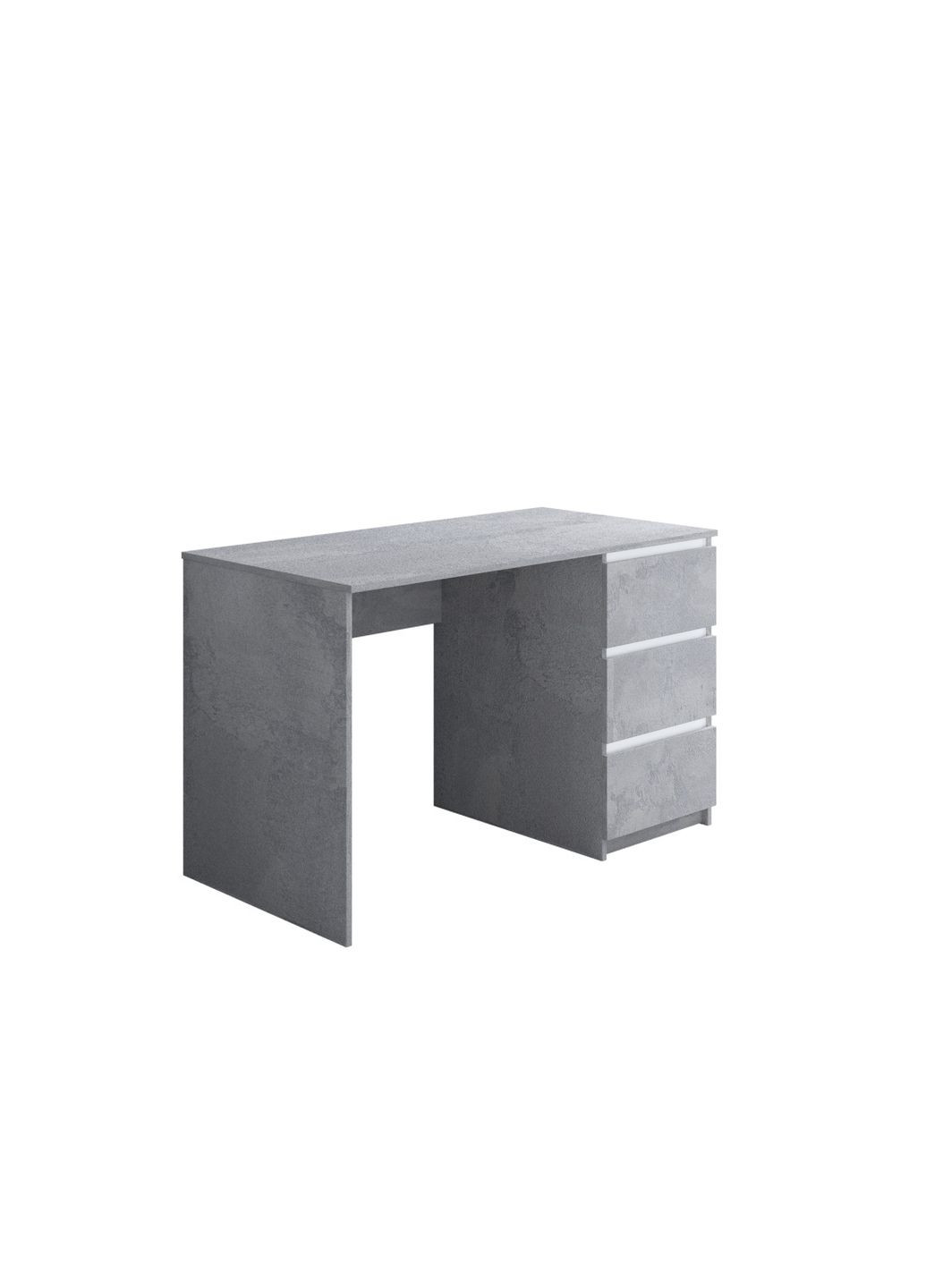 Письменный стол Kade-1 на 3 ящика 100х50х75 см Бетонный камень/Белые планки МОМЕБ (291882993)