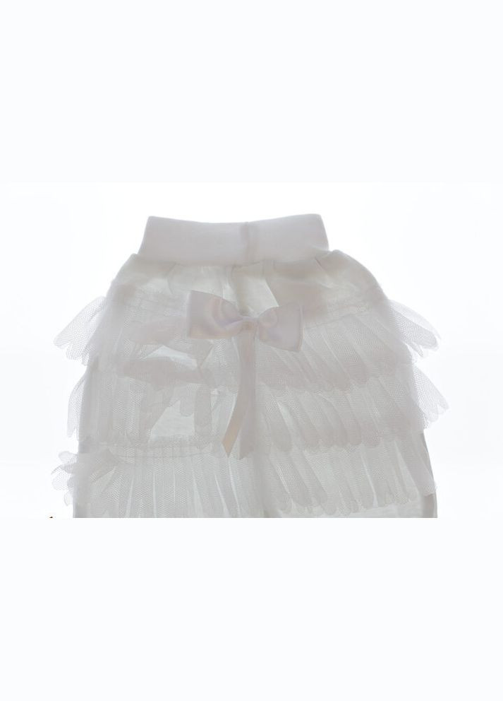 Белые демисезонные джоггеры штаны для девочки трикотажные с рюшами белые 68 см (33179) BABYKROHA