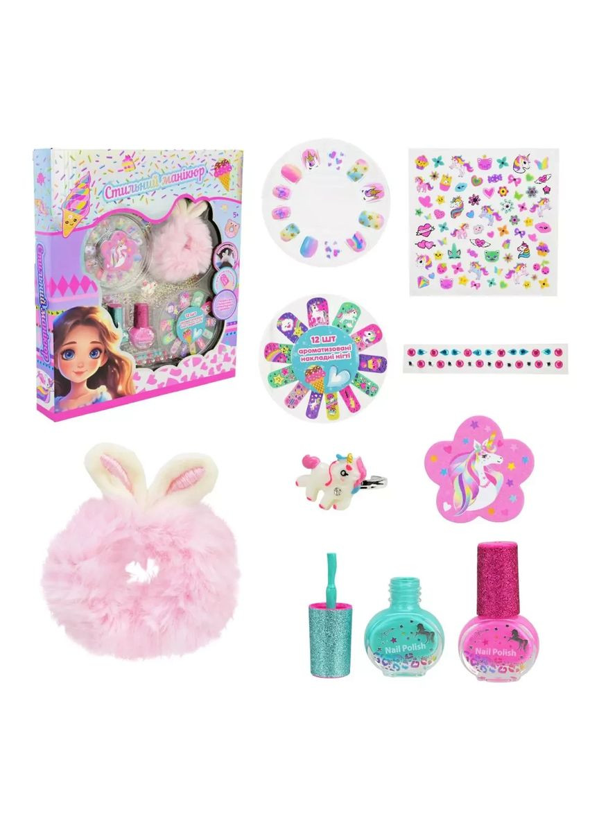 Набор детской косметики для маникюра накладные ногти украшения для волос и аксессуары UKR2403 No Brand (362425686)