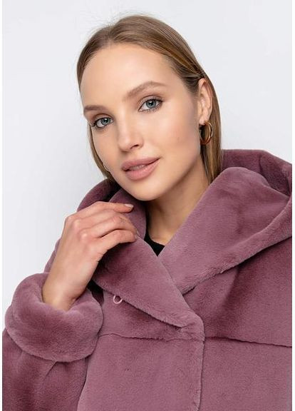 Роскошное Эко-Меховое Пальто 8291M-C Розовый SAM S Samange (367724849)