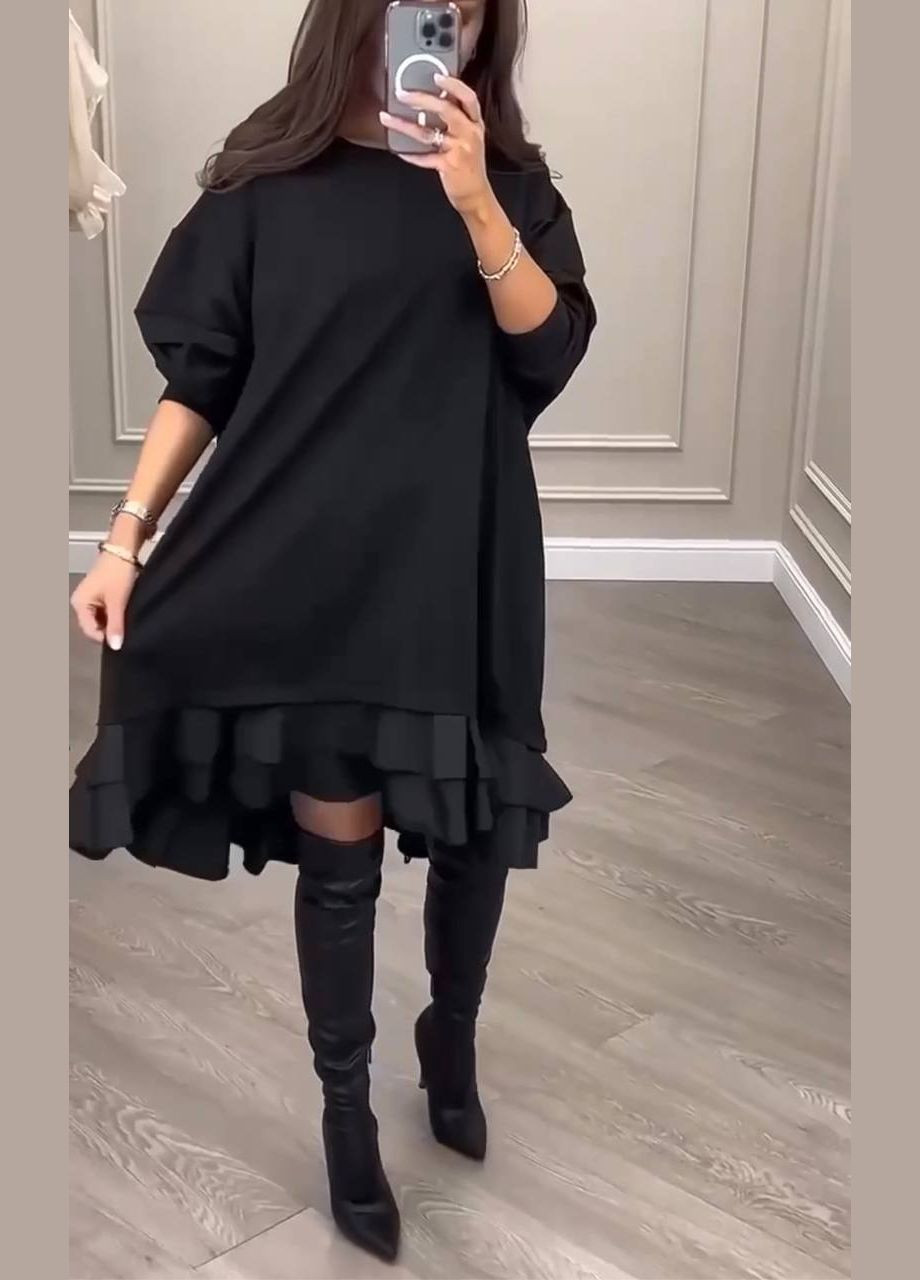 Чорна жіноча сукня вільного крою New Trend