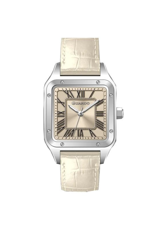 Годинник квадратний з нержавіючої сталі зі шкіряним ремінцем для чоловіків стильні класичні кварцові ProDobro (367267061)