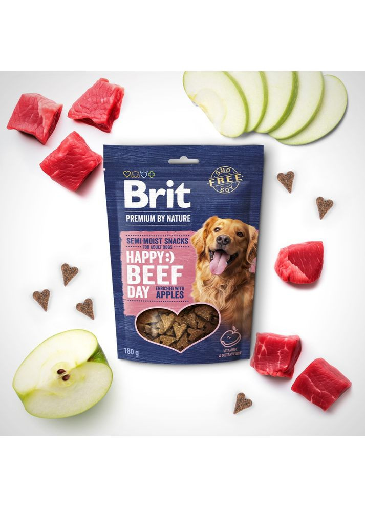 Ласощі Semi-moist Snacks Beef with Apples напіввологі д/cобак з яловичиною і яблуками 180 г Brit Premium (355253539)