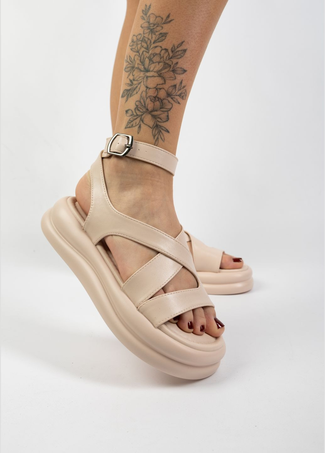 Босоніжки жіночі A18-2 бежеві 346252 U:na (372370966)