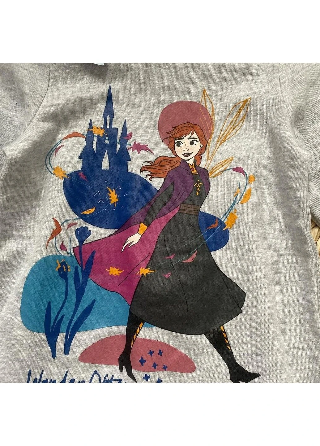 Сіра сукня плаття дитяча з довгим рукавом двунитка disney frozen холодне серце,сіра Lupilu (333334165)