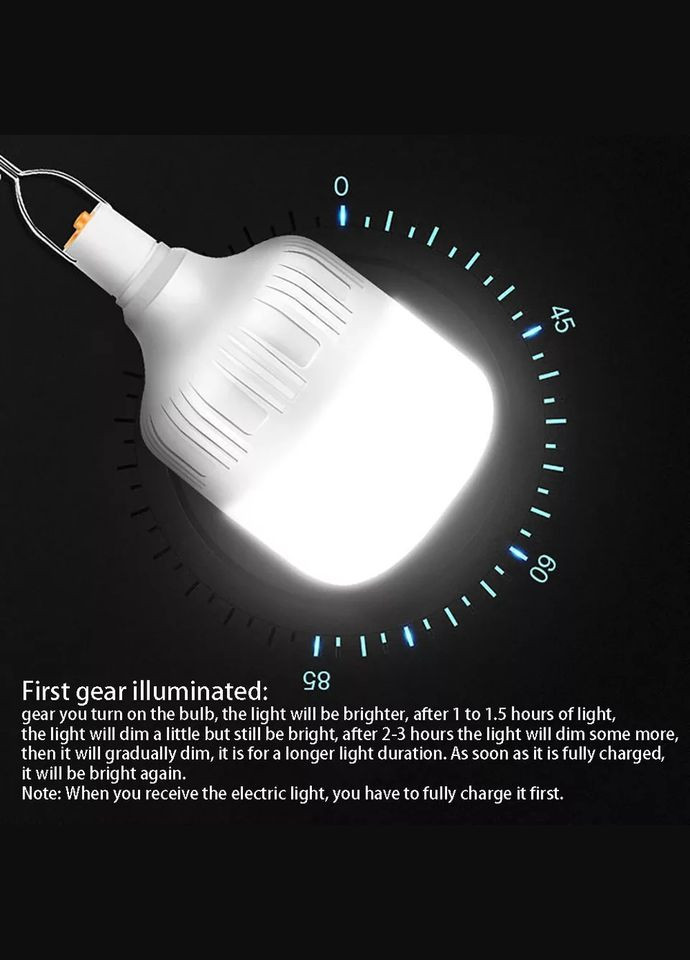 Портативная лампа для кемпинга подвесной аккумуляторная фонарь на крючке цвет белый Digital (315889594)