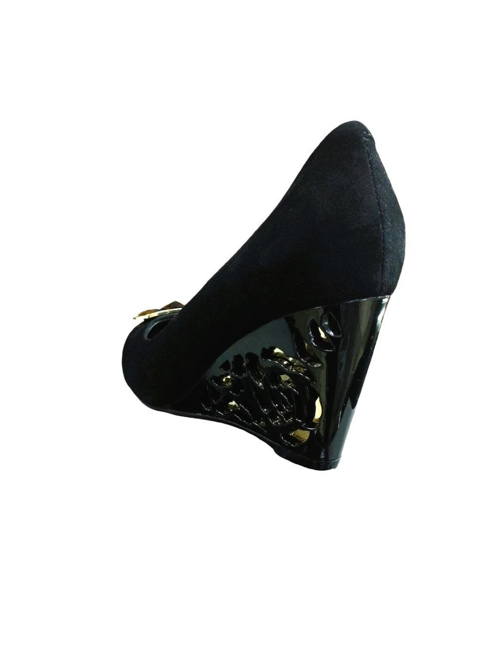 Maria Moro жіночі туфлі на танкетці з декором чорний мері джейн чорний з натуральна замша, — всесезон (363820514)