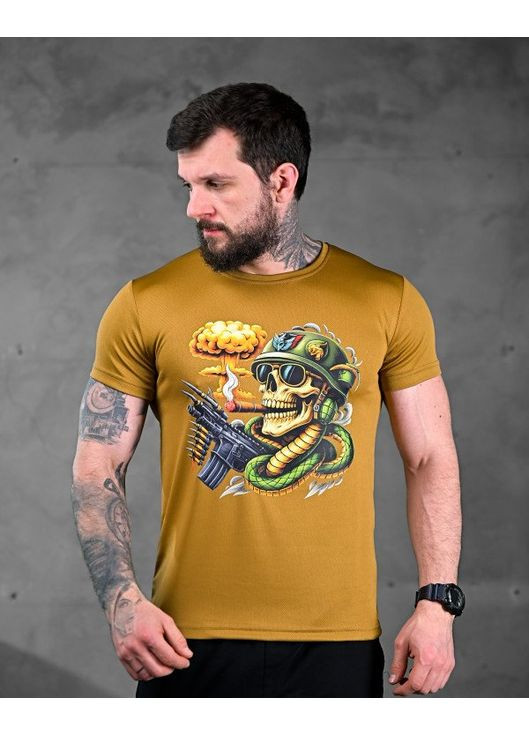 Тактична чоловіча футболка Череп койот No Brand (351375892)