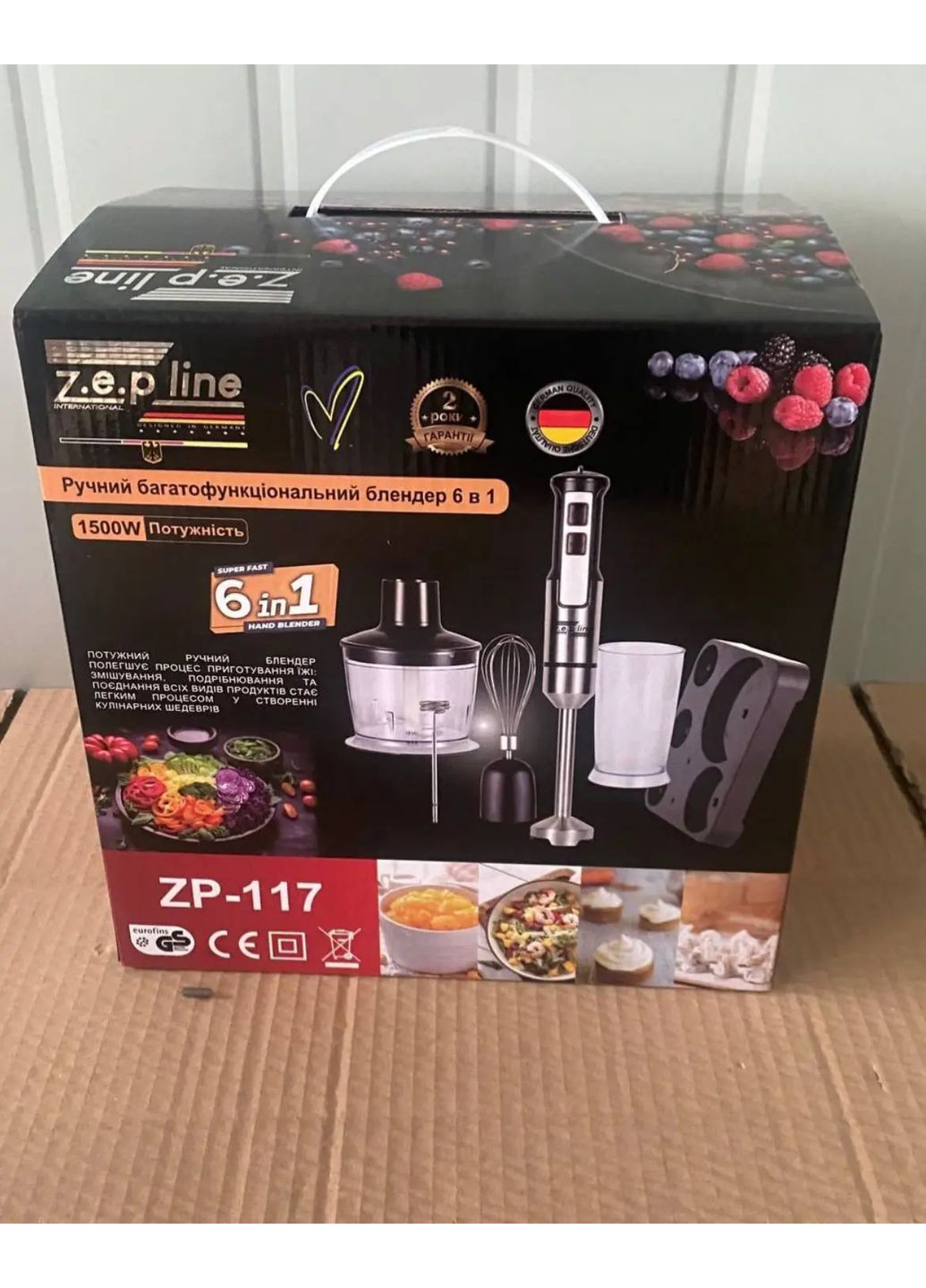 Блендер занурювальний домашній кухонний 6в1 Zepline ZP-117 1500Вт блендер, подрібнювач, міксер BIG (363834044)