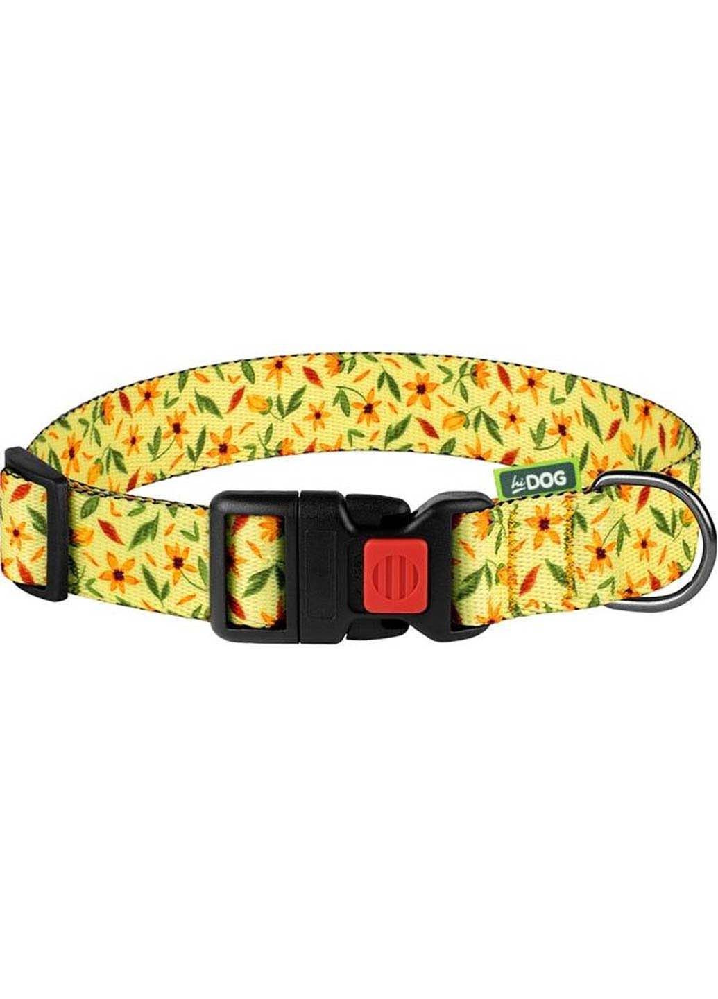 Ошейник для собак S 16 мм 25-33 см Flowers yellow Hi Dog (291839216)